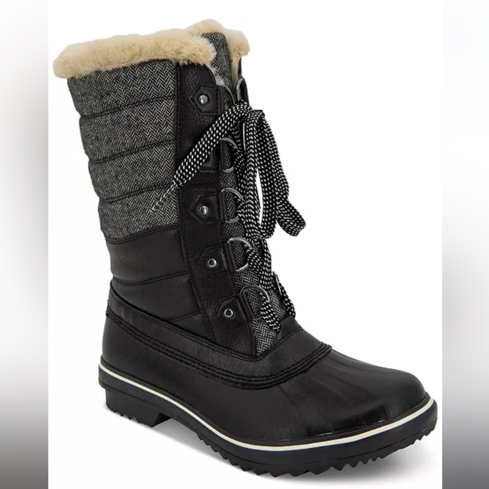 JBU Women's Siberia Waterproof Lace-Up Quilted Cold-Weather Boots